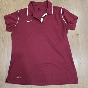 Nike‎ Gameday Polo Short Sleeve Dri Fit Womens Medium Maroon XL